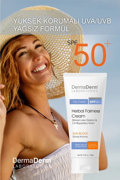 Dermaderm SPF 50+ Bitkisel Leke Giderici Cilt Beyazlatıcı Gündüz Leke Kremi 100 ml. - 5