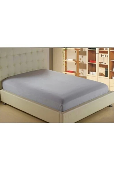 mer-tim ezberbozan ev tekstili Mer-tim Çift Kişilik Jumbo Boy Penye Lastikli Çarşaf Açık Gri 200x200 ürün görseli 1