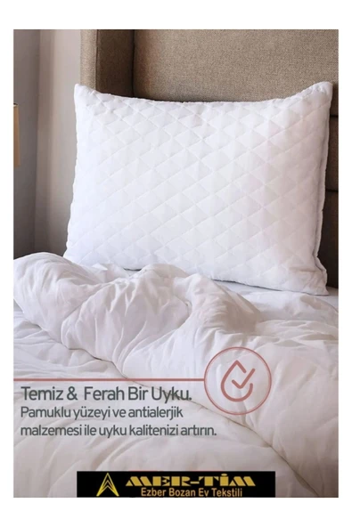 mer-tim ezberbozan ev tekstili Mer-Tim Ev Tekstili 2 Adet Kapitone Yastık 50x70 Cm 800 Gr - Resim 6