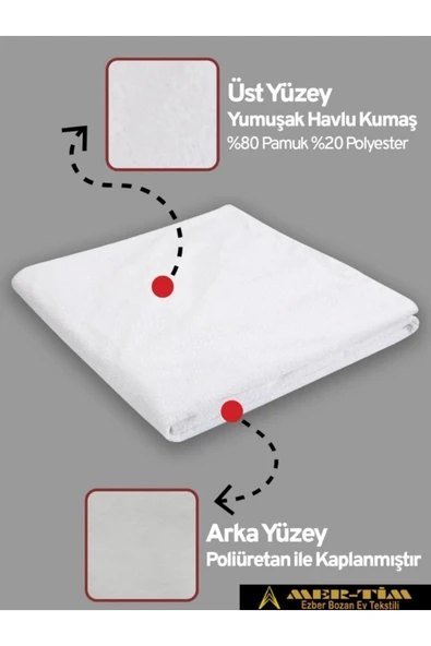 mer-tim ezberbozan ev tekstili Mer-tim Tek Kişilik Fitted Lastikli Sıvı Geçirmez Alez 100x200 - 2