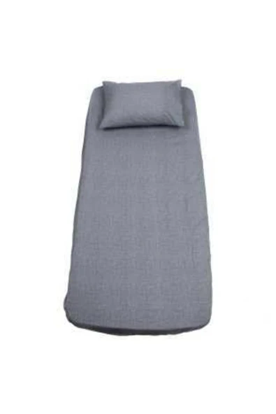 mer-tim ezberbozan ev tekstili Mer-tim Pamuklu Ranforce Tek Kişilik 100x200x25 Lastikli Çarşaf Takımı - Koyu Gri ürün görseli 1
