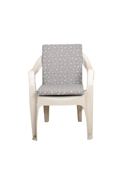 mer-tim ezberbozan ev tekstili Mer-tim Bahçe Balkon Salon Gri Yıldız Desenli Sandalye Minderi 6'lı - Resim 2