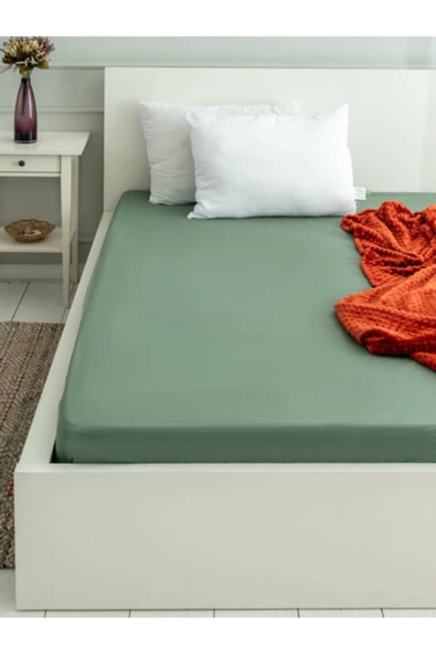 mer-tim ezberbozan ev tekstili Battal Boy 180x200 Lastikli Penye Çarşaf-asker Yeşili ürün görseli 1