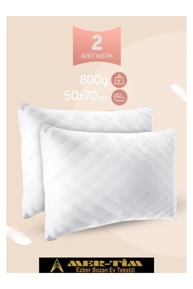 mer-tim ezberbozan ev tekstili Mer-Tim Ev Tekstili 2 Adet Kapitone Yastık 50x70 Cm 800 Gr ürün görseli