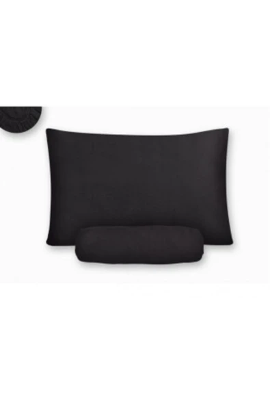 mer-tim ezberbozan ev tekstili Mer-tim Pamuklu Ranforce Tek Kişilik 100x200x25 Lastikli Çarşaf Takımı - Siyah - Resim 2