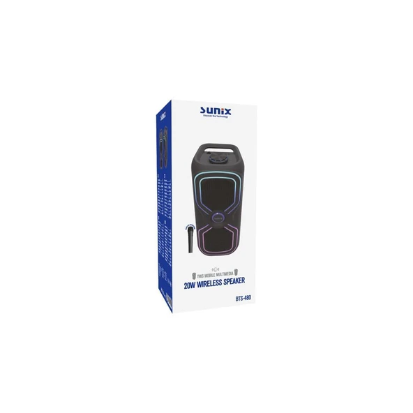 Sunix 20W 3600 Mah Kablosuz Mikrofonlu TWS Bluetooth Hoparlör BTS-480 - 3