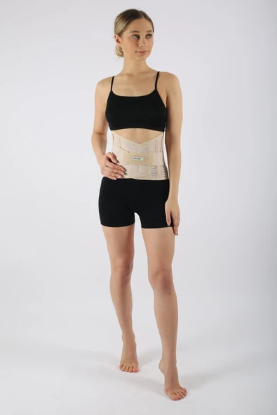 SMOOTHFİX Lumbosakral Çelik Balenli Bel Fıtık Korsesi Bel Düzleşmesi Çelik Destekli Demirli 32 CM - 4