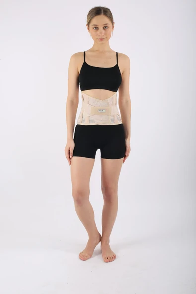 SMOOTHFİX Lumbosakral Çelik Balenli Bel Fıtık Korsesi Bel Düzleşmesi Çelik Destekli Demirli 32 CM