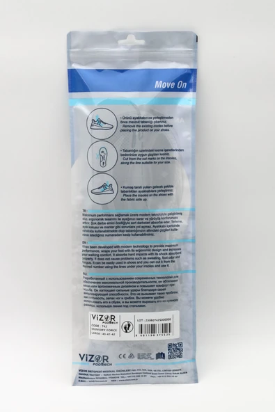 VİZOR MEMORY FORCE Memory Foam, Akıllı Hafızalı, Tabanlık Spor Tabanlık,Şekil alan,Rahatlatıcı Tabanlık L - 7