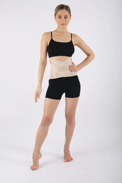 SMOOTHFİX Lumbosakral Çelik Balenli Bel Fıtık Korsesi Bel Düzleşmesi Çelik Destekli Demirli 32 CM - 3