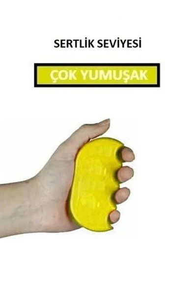 ZEYSAN Silikon Stres Aparatı El Egzersiz Güçlendirici Fizik Tedavi El Bilek Parmak Güçlendirme Sarı