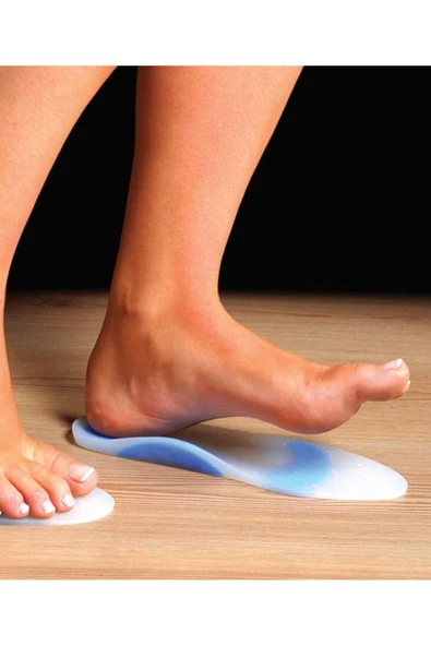 AYAK DÜNYAM Ark Takviyeli Taban Düşüklüğü Düz Taban Içe Basma Destekli Anatomik Silikon Ayakkabı Tabanlığı 38-39 - 2