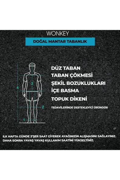 BEYAZ MEDİKAL Anatomik Mantar Tabanlık Medikal Epin ve Ark Takviyeli Tabanlık, İçe Basma ve Düz Taban Destekleyici 40 - 6