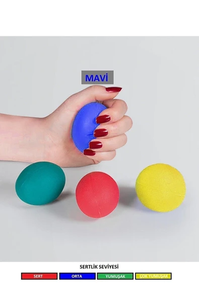 BEYAZ MEDİKAL Silikon Stres Topu El Egzersiz Topu Fizik Tedavi Topu El Bilek Parmak Güçlendirme Topu