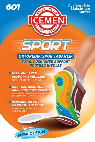 ICEMEN 601 - Full Ortopedik Ayakkabı Tabanlık / Spor Ayakkabı Tabanlığı 39-41 - 7