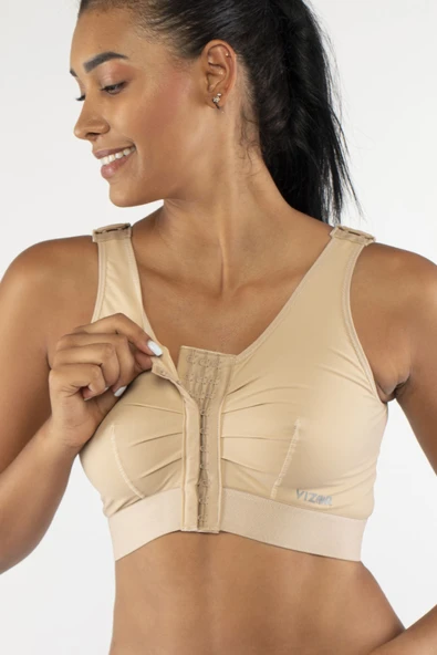 VİZOR Liposuction Operasyon Sonrası Kontrollü Destek Sütyeni - Rahatlık Ve Ödem Engelleme Post Op Sütyen XL - 3