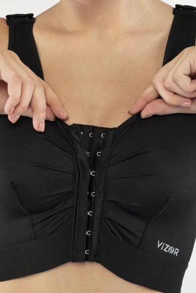 VİZOR Liposuction Operasyon Sonrası Kontrollü Destek Sütyeni Rahatlık ve Ödem Engelleme Post Op Sütyen M - Resim 2