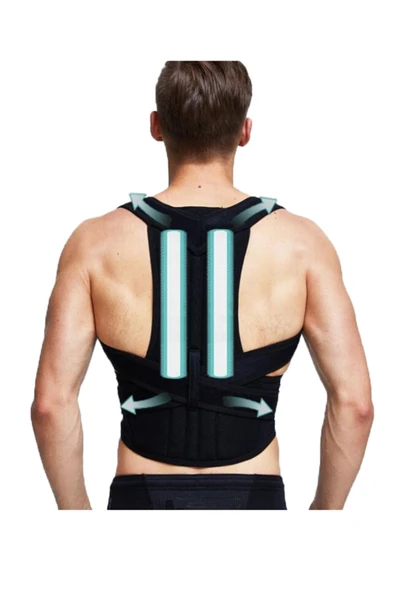ARWEX Balenli Dik Duruş Korsesi Omuz Sırt Bel Korsesi Kadın Erkek Kamburluk Önleyici Duruş Düzeltici Standart - Resim 2