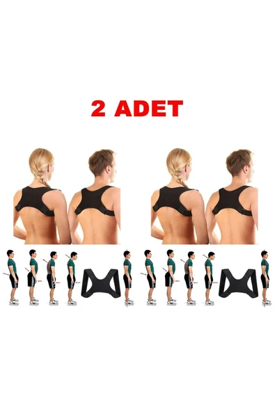 ARWEX 2 Adet Dik Duruş Korsesi Erkek Dik Durma Bel Omuz Sırt Aparatı Kamburluk Önleyici Spor Korse Standart