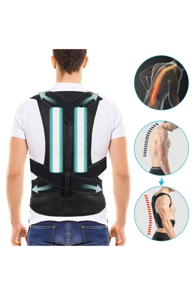 ARWEX Balenli Dik Duruş Korsesi Omuz Sırt Bel Korsesi Kadın Erkek Kamburluk Önleyici Duruş Düzeltici Standart ürün görseli