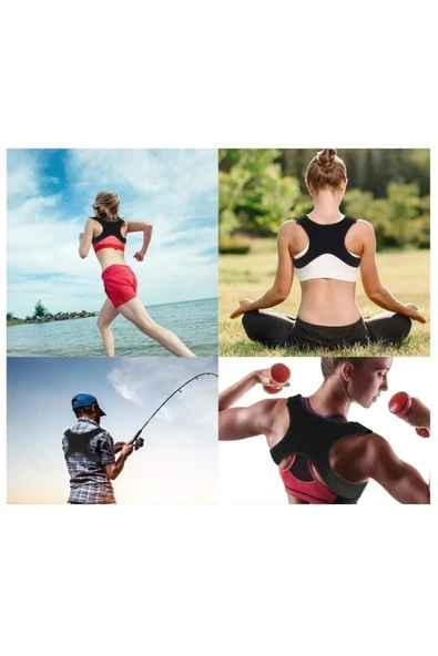 ARWEX Dik Duruş Korsesi Erkek Dik Durma Bel Omuz Sırt Aparatı Kamburluk Önleyici Spor Korse Standart - Resim 3