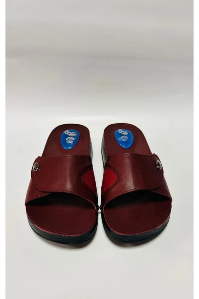 STYLE COMFORT Bordo Ortopedik Jel Destekli Cırtlı Terlik 37 - 5
