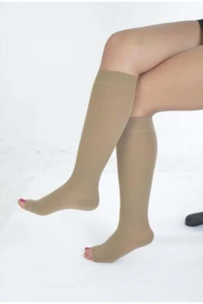 DUKAVAS Hafif Basınçlı 18 - 21 Mmhg Diz Altı Çorabı Burnu Açık 2