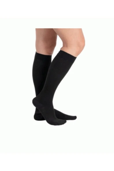 DUKAVAS Hafif Basınçlı (18 - 21 Mmhg) Diz Altı Çorabı (burnu Kapalı) Siyah 3 - 2