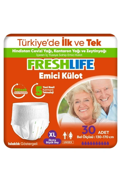 FRESHLİFE Xlarge Emici Külot 30 Adet Tek Ebat