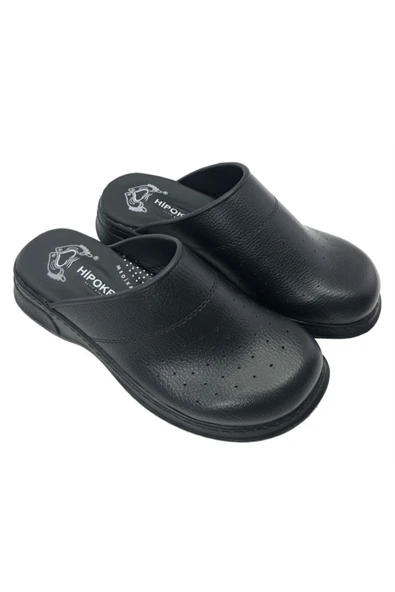 HİPOKRAT Ortopedik Sabo Terlik Doktor Hemşire Hastane Aşçı Terliği Siyah 43 - 5