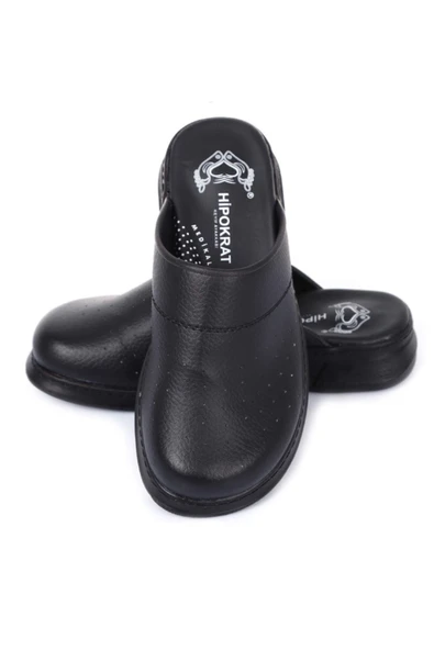 HİPOKRAT Siyah Sabo Terlik Doktor Hemşire Hastane Aşçı Terliği 38