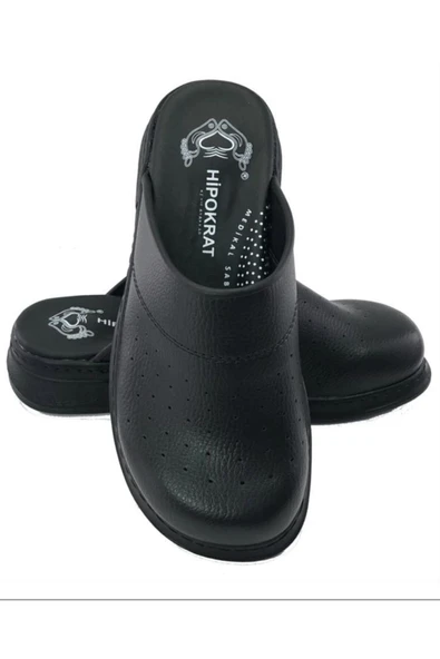 HİPOKRAT Ortopedik Sabo Terlik Doktor Hemşire Hastane Aşçı Terliği Siyah 43 - 4