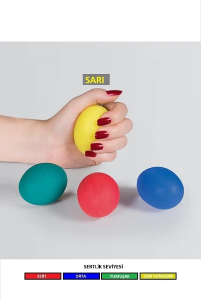 KFCHOME Sarı Silikon Stres Topu El Egzersiz Topu Fizik Tedavi Topu El Bilek Parmak Güçlendirme Topu
