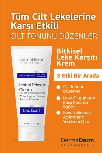 Dermaderm Tüm Cilt Lekelerine Karşı Etkili Bitkisel Leke Giderici ve Cilt Beyazlatıcı Gece Kremi 100 ml. - 5