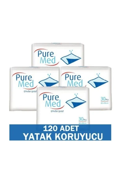 PUREMED Hasta Altı Bezi Serme Yatak  Koruyucu  60x90  30'lu  4 Paket