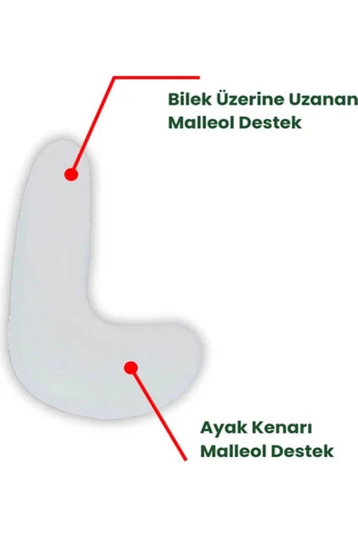 BEYAZ MEDİKAL Ayak Bilekliği Örme Ped Destekli Malleol Destekli Bileklik L - 4