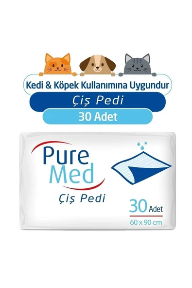 PUREMED 60x90 Cm Kedi Köpek Çiş Pedi 30 Adet