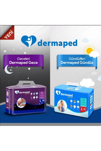 DERMAPED Gece X-LARGE 120-170 cm 30'lu Bel bantlı Yetişkin Hasta Bezi Tek Ebat - 2
