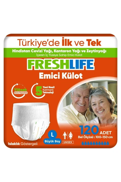 FRESHLİFE Large Emici Külot 30’lu 4 Paket (120 Adet) Tek Ebat