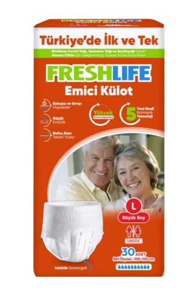 FRESHLİFE Emici Külot Yetişkin Hasta Bezi Large 30 Adet L