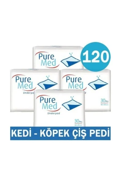 PUREMED 60x90 Cm Kedi Köpek Çiş Pedi 30'lu X 4 Paket (120 Adet) - 2