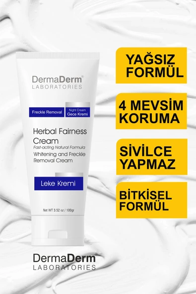 Dermaderm Tüm Cilt Lekelerine Karşı Etkili Bitkisel Leke Giderici ve Cilt Beyazlatıcı Gece Kremi 100 ml. - 4