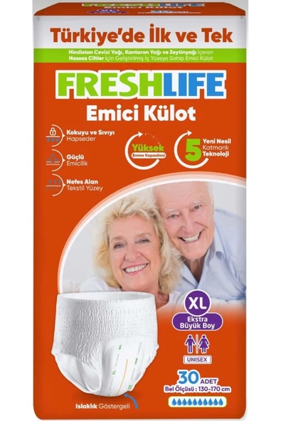 FRESHLİFE Emici Külot Hasta Bezi Xl Ekstra Büyük 60 Adet (2PKX30) XL - Resim 2