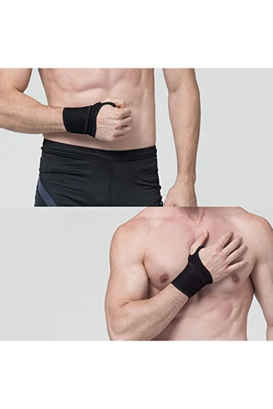 ARWEX El Bilek Bandajı Elastik Sporcu Bilekliği Fitness Ağırlık Destek Crossfit Body Destek Bilekliği Tek Ebat - 5