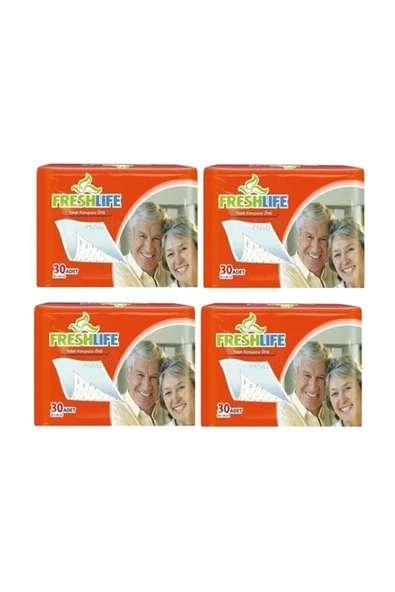 FRESHLİFE Yatak Koruyucu Örtü 4'lü Paket 120 Adet 60x90 cm