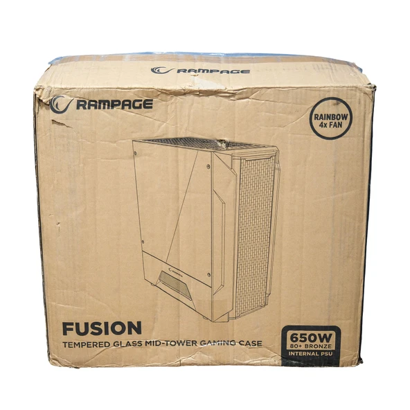 Rampage FUSION 650W 80+ BRONZE 4 Rainbow Fanlı Temperli Cam Panel ATX MID Tower Oyuncu Kasası - 8