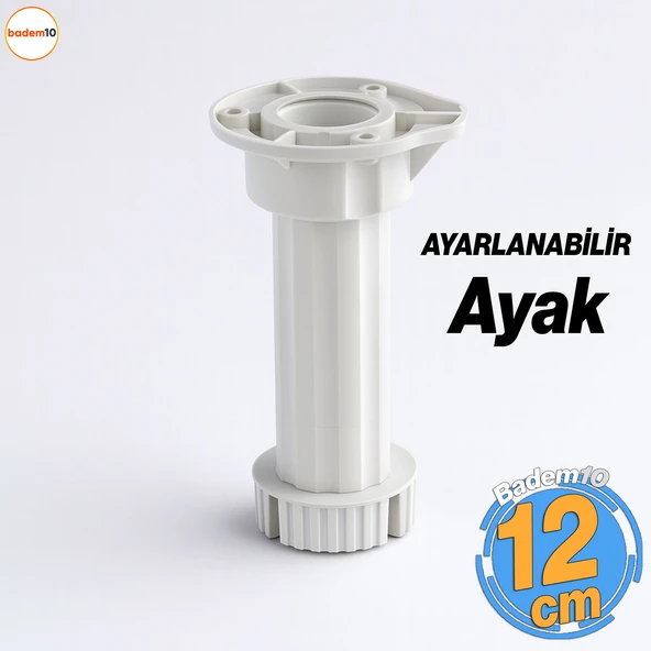 Ayarlanabilir 1 Adet 12 Cm Plastik Ayak Dolap Mobilya Tezgah Yükseltici Yükseltme Ayağı Ayakları ürün görseli