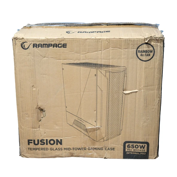 Rampage FUSION 650W 80+ BRONZE 4 Rainbow Fanlı Temperli Cam Panel ATX MID Tower Oyuncu Kasası - 9