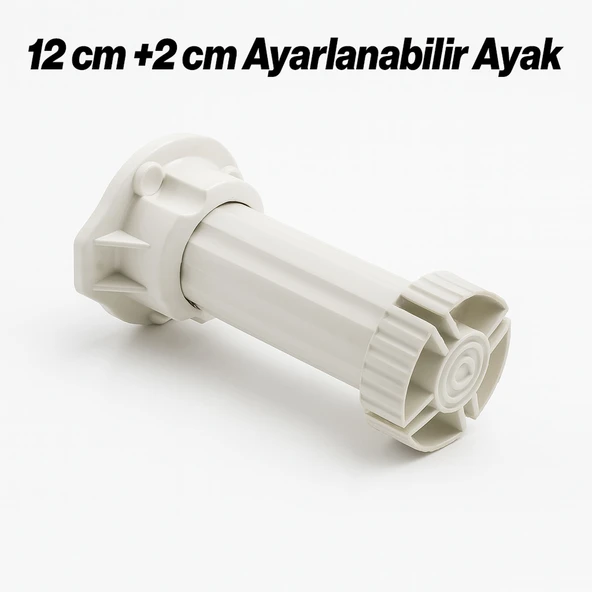 Ayarlanabilir 1 Adet 12 Cm Plastik Ayak Dolap Mobilya Tezgah Yükseltici Yükseltme Ayağı Ayakları - Resim 7