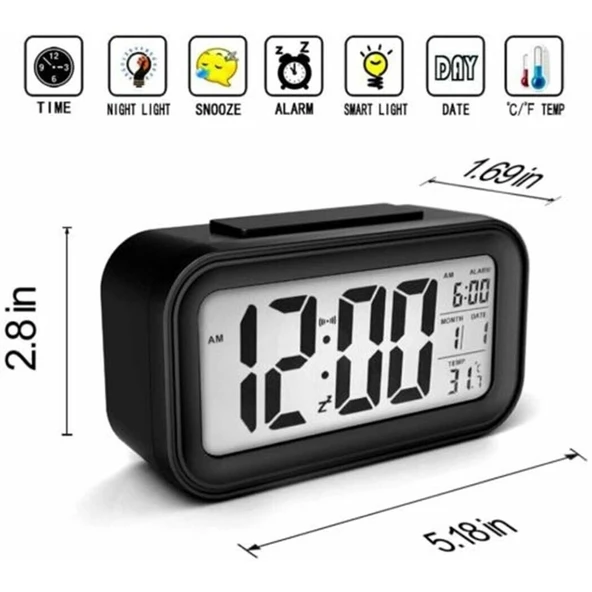Dijital Alarmlı Masa Saati - Resim 3